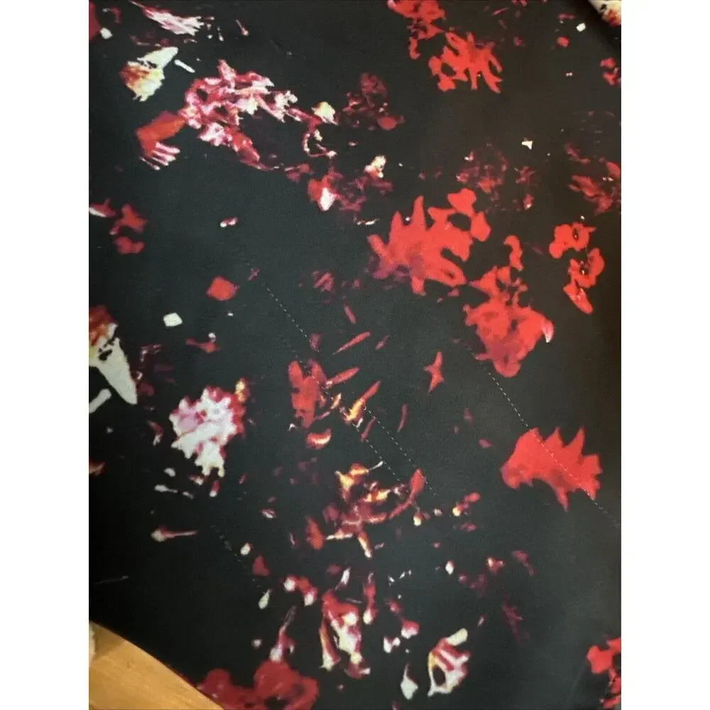 Parker Black Long‎ Sleeve Tiered Ruffle Dress Red White Floral XS Extra Small - Picture 9 of 9